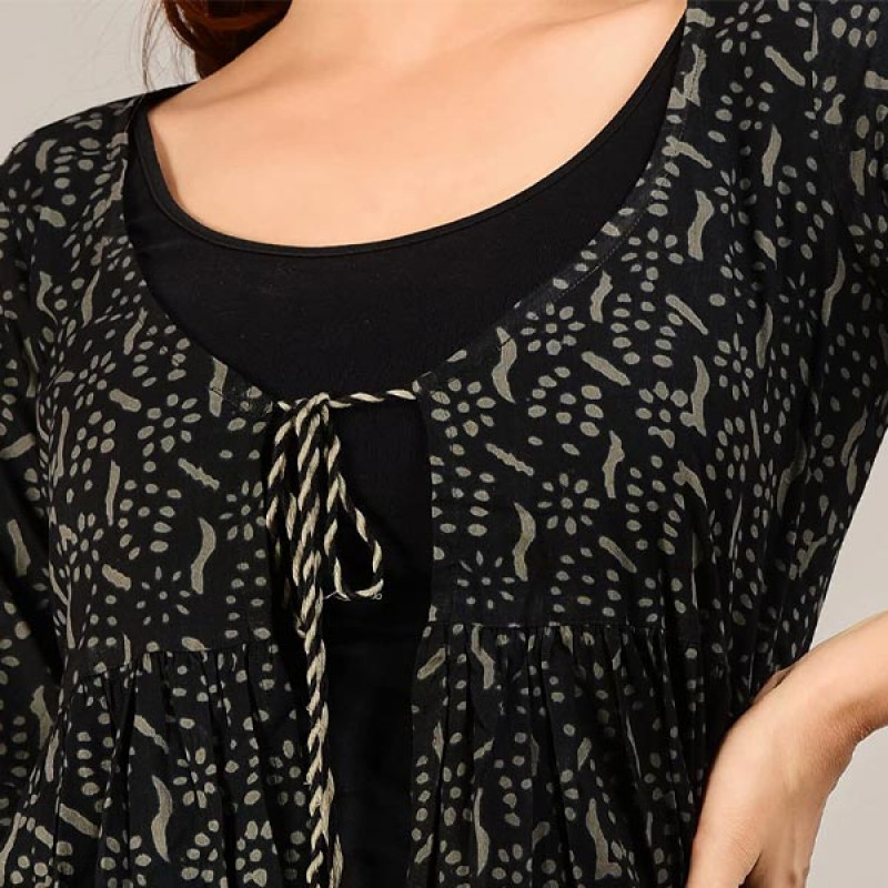 Cotton Long Printed Shrug for Women